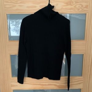 Black Ribbed Turtleneck